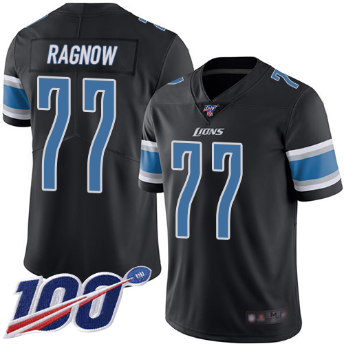 Detroit Lions Limited Black Men Frank Ragnow Jersey NFL Football #77 100th Season Rush Vapor Untouchable->youth nfl jersey->Youth Jersey